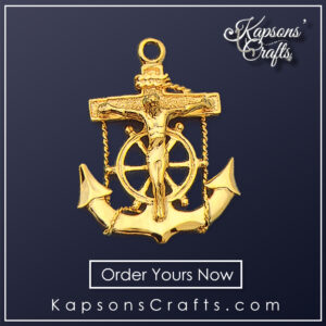 "Set Sail with Faith and Style - Gold Mariner Crucifix Anchor Pendant"