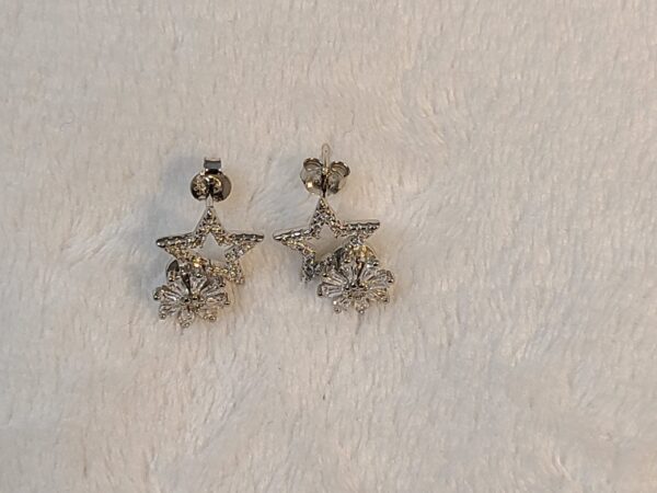 Celestial Starburst Silver Earrings - Image 3