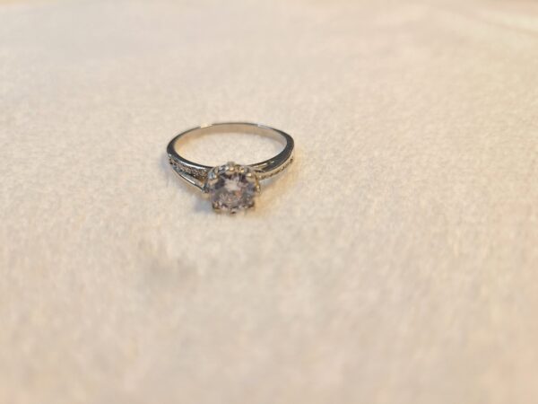 Radiant Solitaire Silver Ring - Image 3