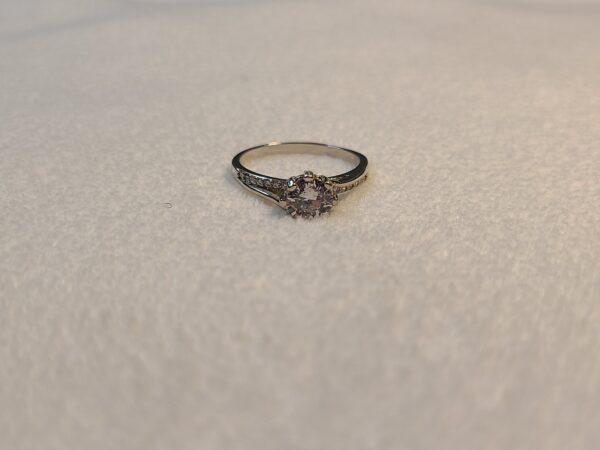 Radiant Solitaire Silver Ring - Image 2