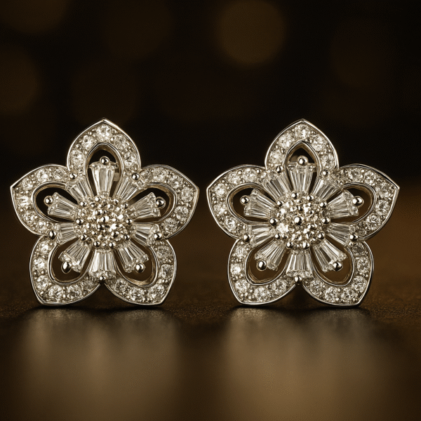 Blooming Elegance Silver Earrings