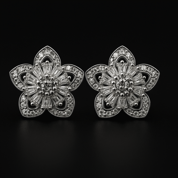 Blooming Elegance Silver Earrings